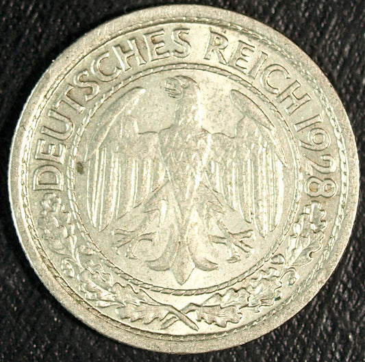 1928 German 50 Reichspfennig ☆☆ Circulated ☆☆ Great for Sets 214