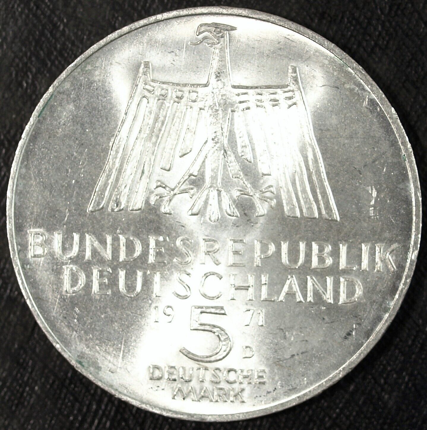 1971 "D" Silver German 5 Deutsche Mark  ☆☆ Uncirculated Commemorative ☆☆ 506