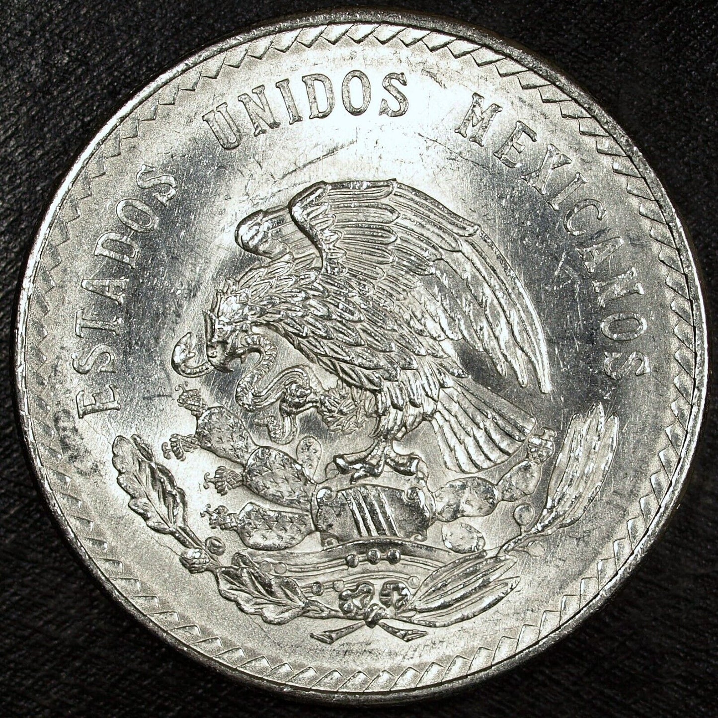 1948 Mexico Cinco 5 Pesos Silver Aztec Cuauhtemoc Uncirculated ☆☆ 123