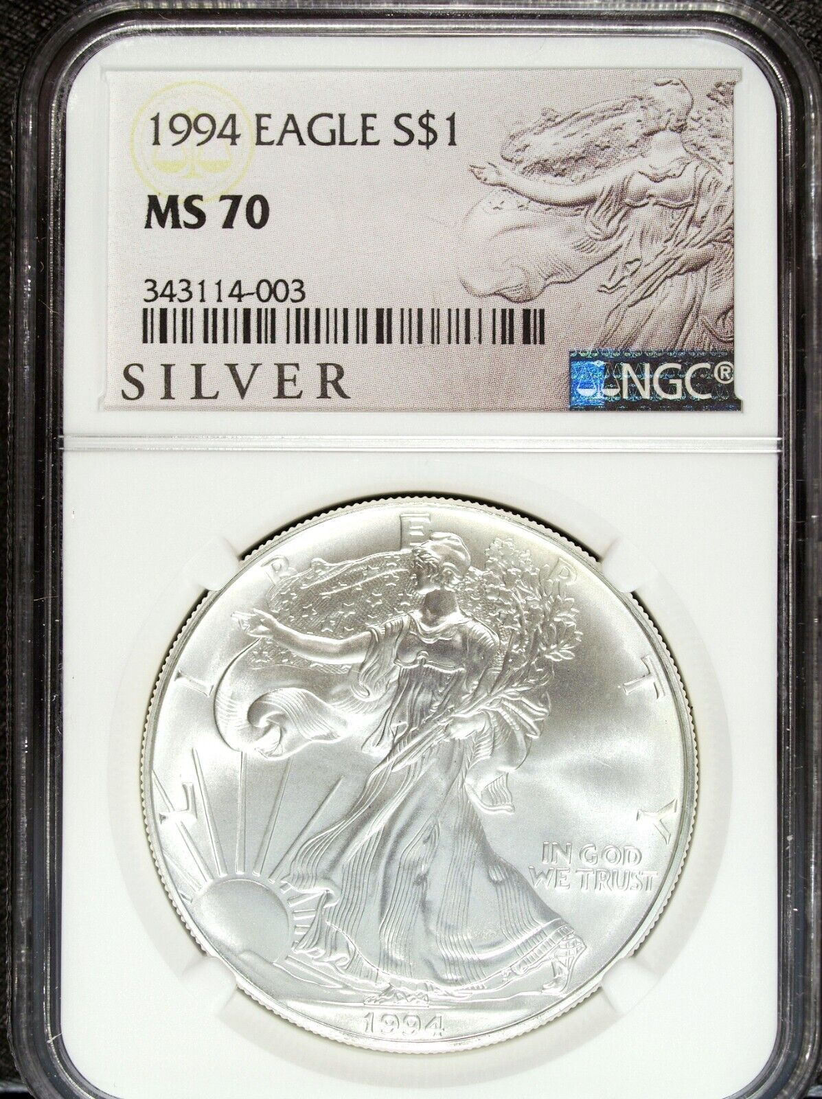 1994 NGC MS 70 American Silver Eagle ☆☆ Uncirculated ☆☆ 003
