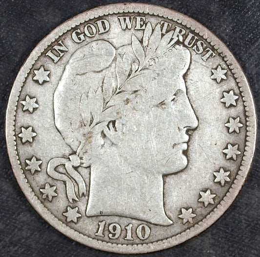 1910 S Barber Silver Half Dollar ☆☆ Circulated ☆☆ Great For Sets 408