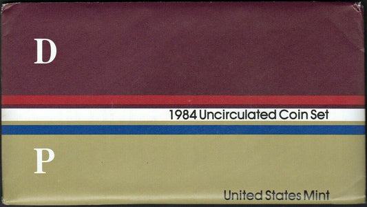 1984 P & D US Mint Set ☆☆ 10 Coins ☆☆ Envelope/COA ☆☆ Blister Packs