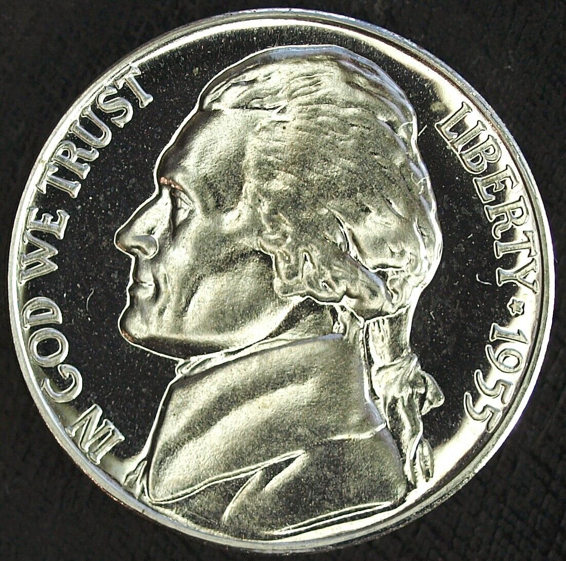 1955 Proof Jefferson Nickel ☆☆ Great For Sets ☆☆ Fresh From Proof Set ☆☆ 104