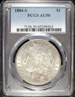 1884 S PCGS AU 50 Morgan Silver Dollar ☆☆ Almost UnCirculated ☆☆ 562