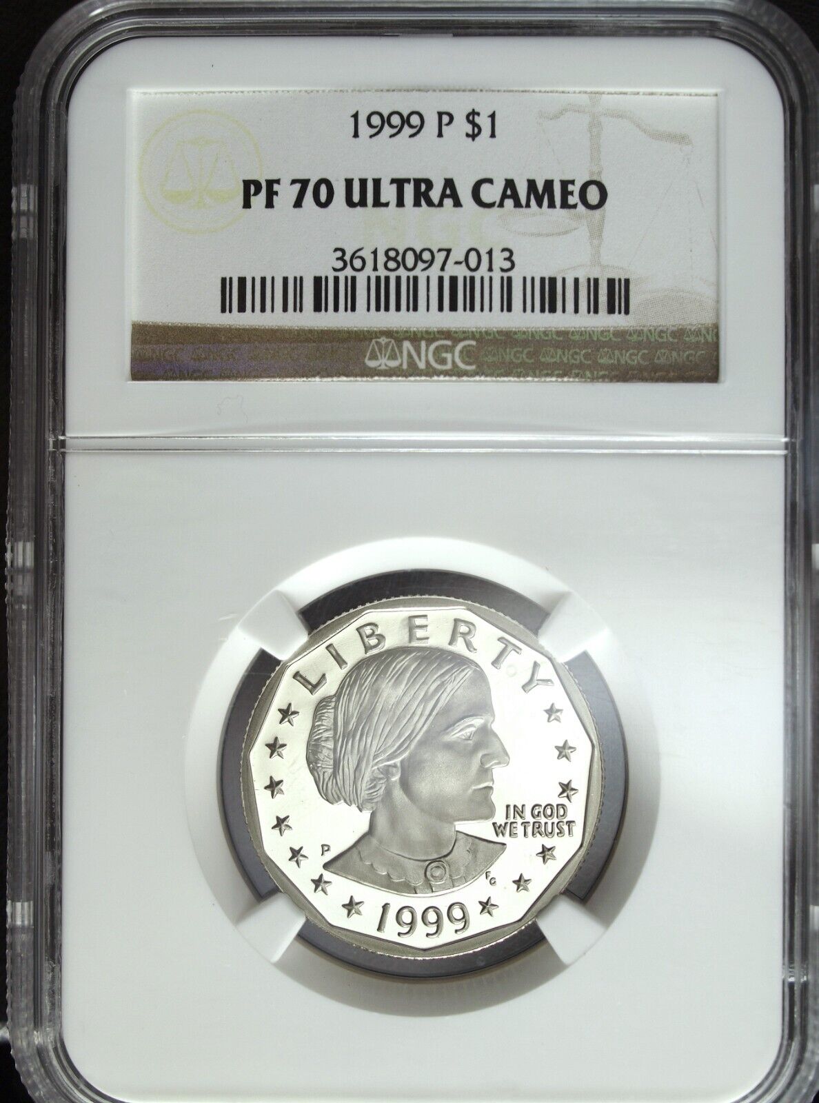 1999 P NGC PF 70 UCAM Proof Susan B. Anthony Dollar ☆☆ Great Collectible 013