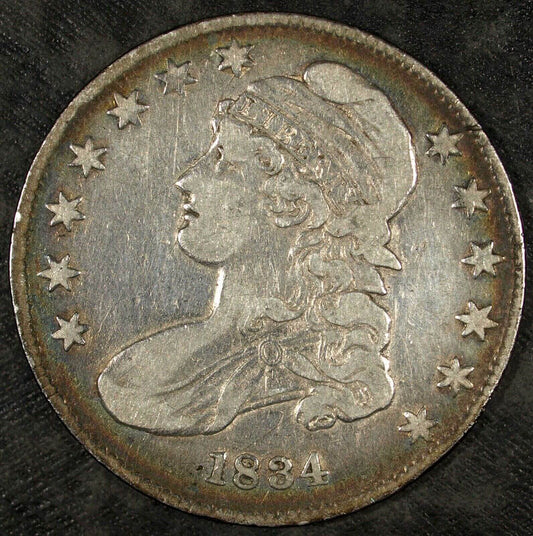 1834 Sm. Date/Lg. Letters Capped Bust Silver Half Dollar ☆☆ Circulated ☆☆ 121