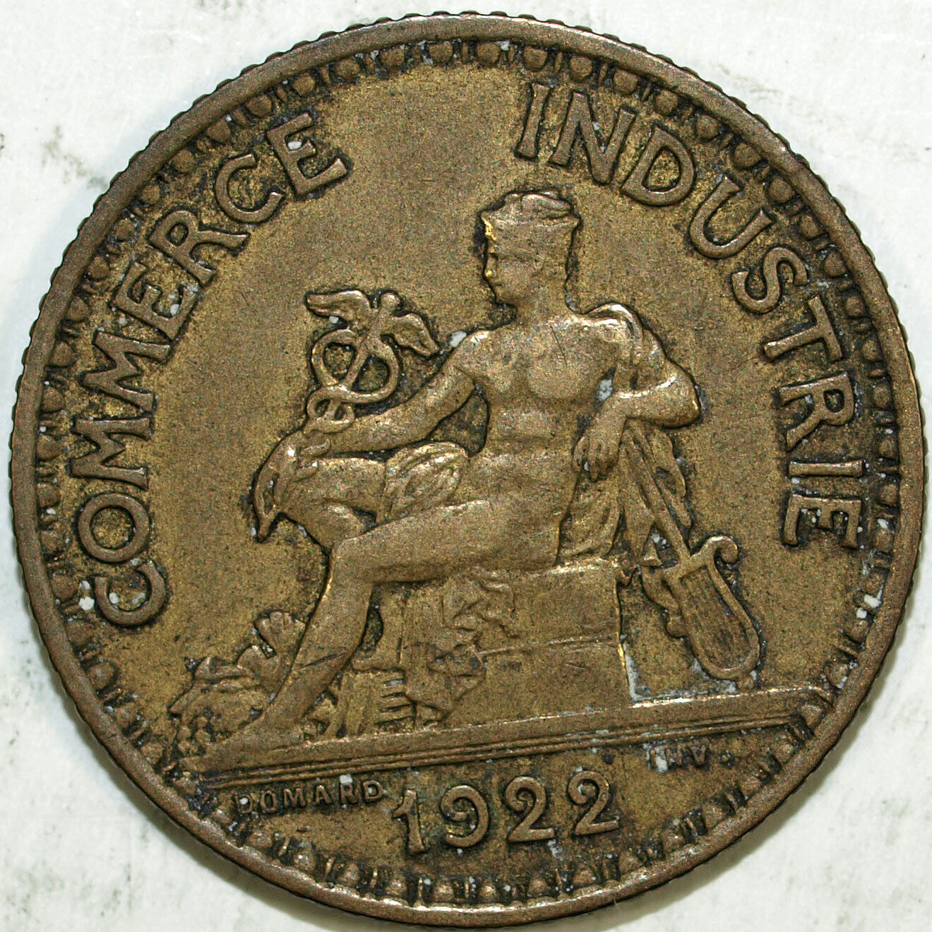1922 France 1 Francs World Coin ☆☆ Circulated ☆☆ 461