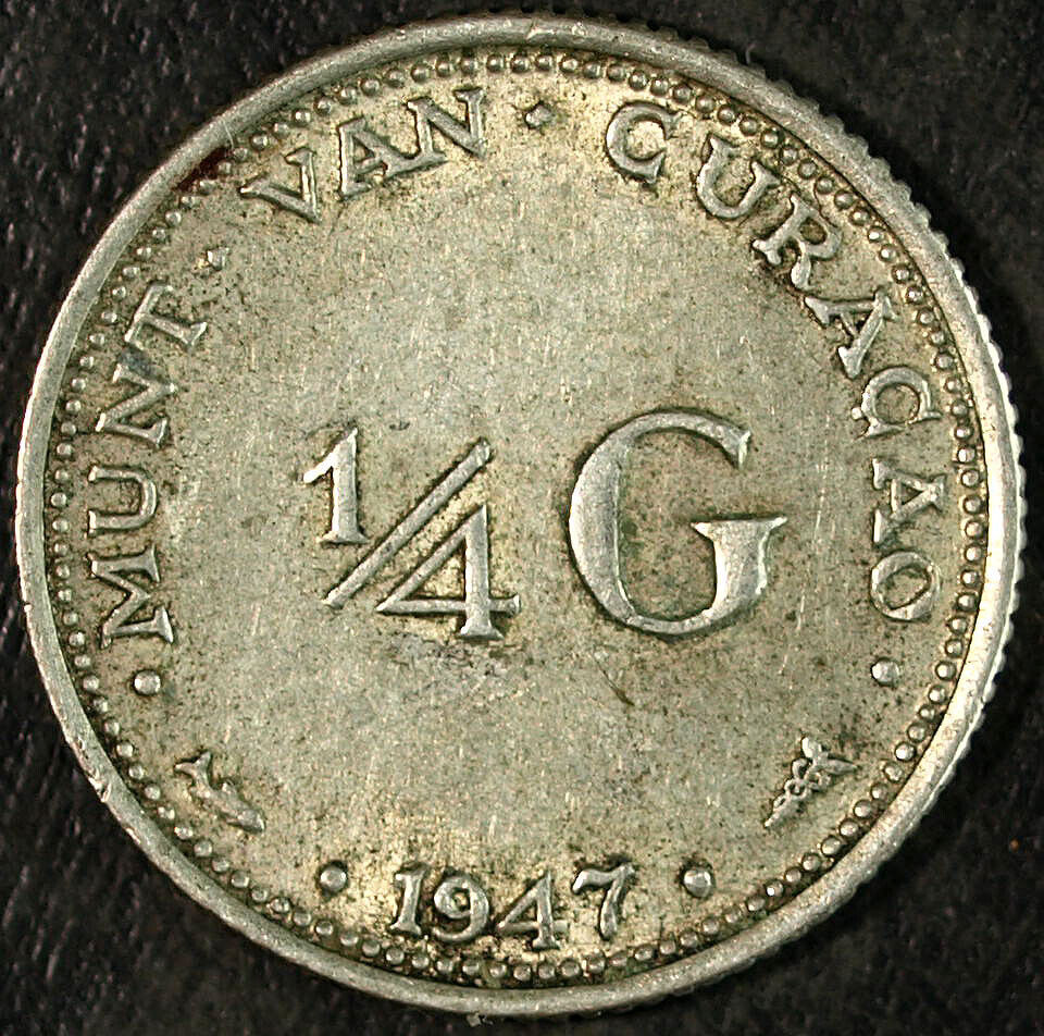 1947 Netherlands  1/4 G ☆☆ Circulated Toned ☆☆ Great Collectible 190