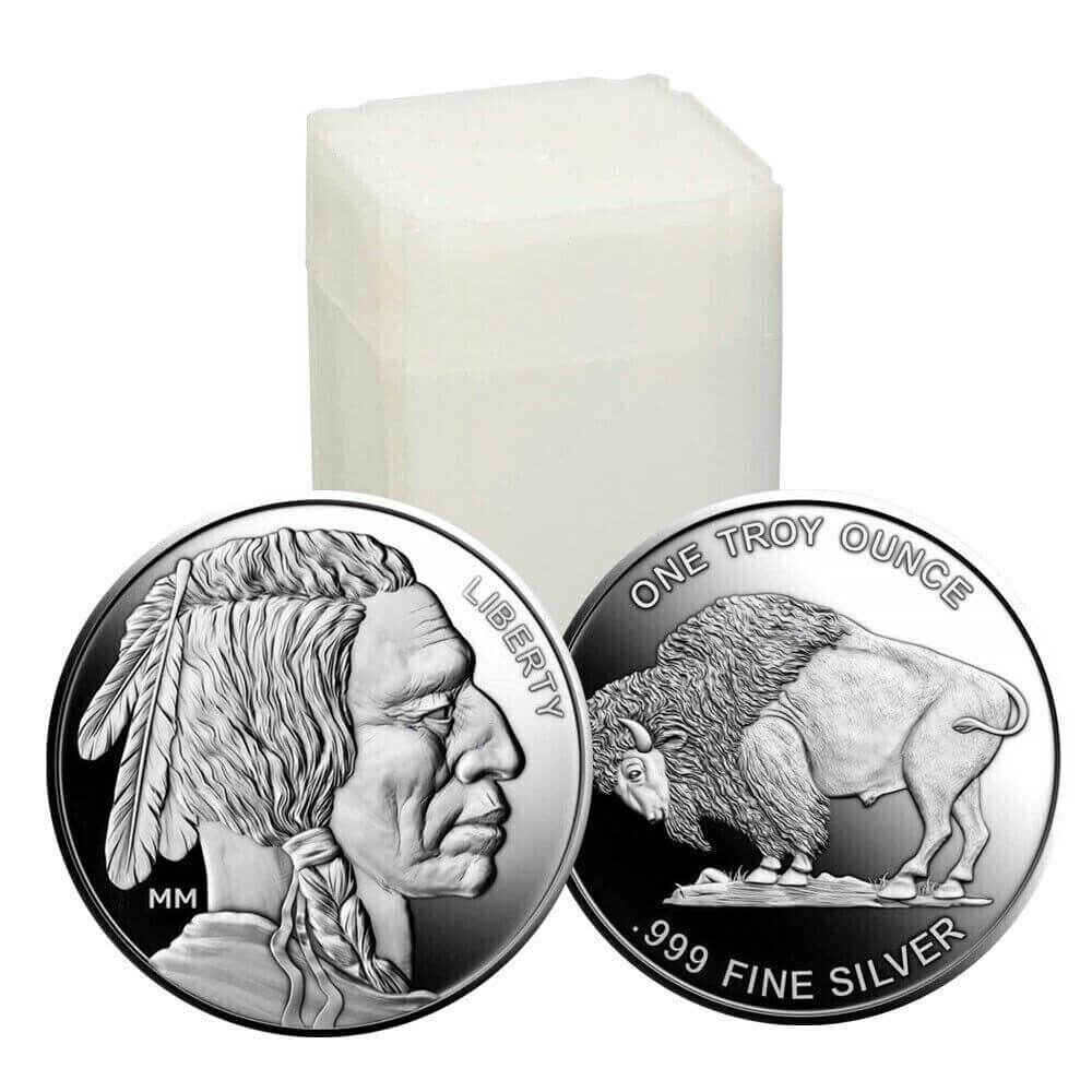 1 Roll of 1 Ounce Mason Mint Silver Buffalo Indian Round .999 Fine/20 Ounces ☆☆