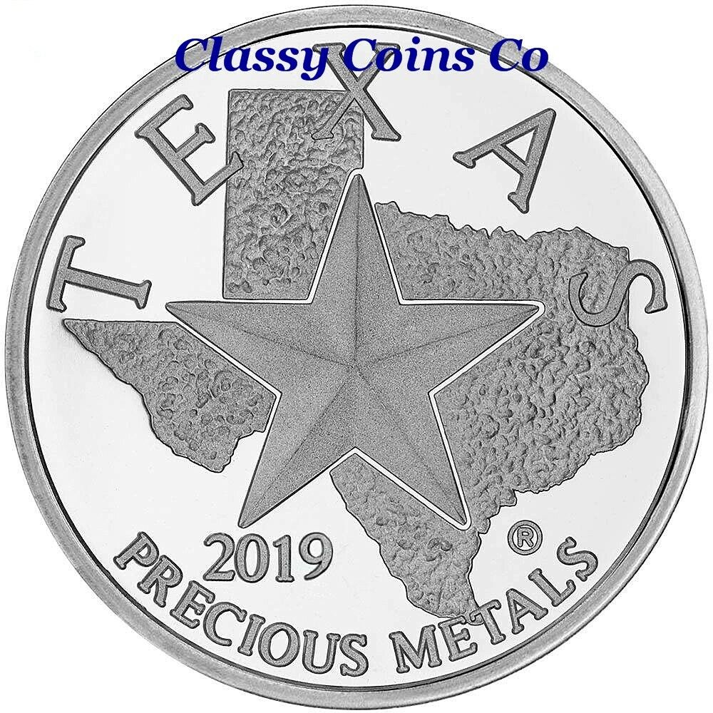 2019 Texas "Hallmarks of Texas" 1 oz .9999 Silver ☆☆ Great Collectible ☆☆