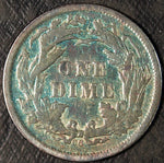 1877 CC Seated Liberty Silver Dime ☆☆ Circulated Toned ☆☆ Set Filler 106
