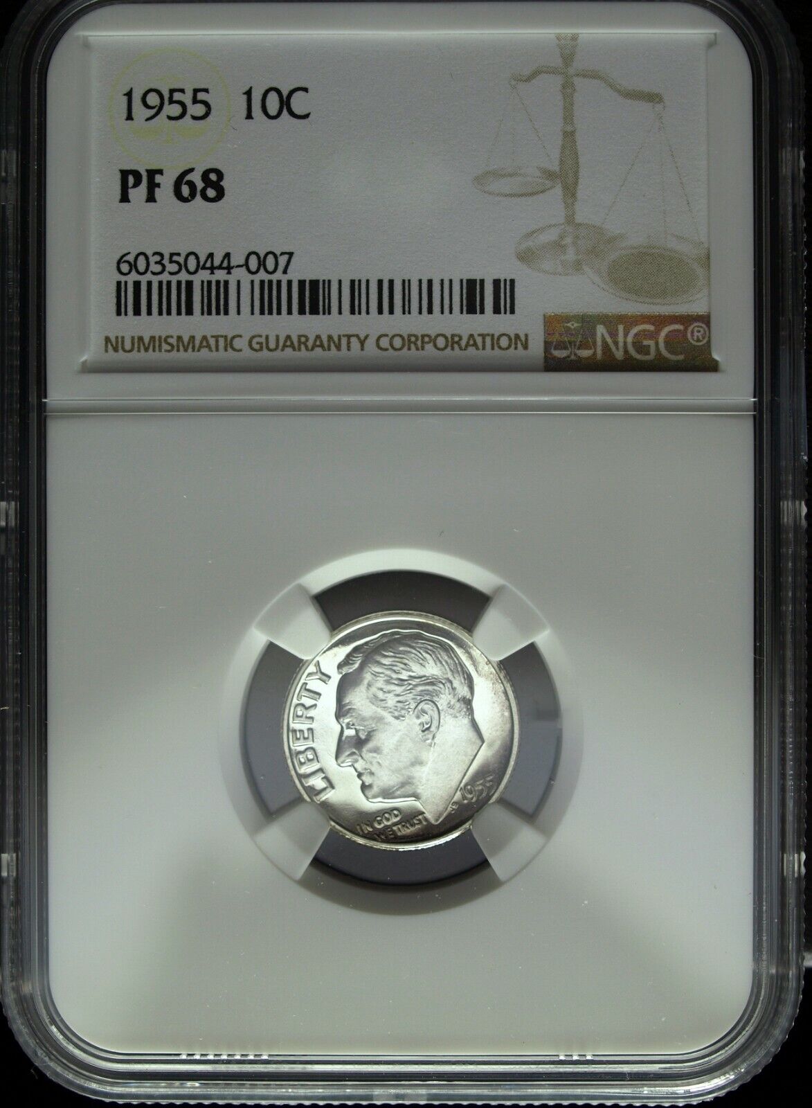 1955 NGC Proof 68 Roosevelt Silver Dime ☆☆ Great For Sets ☆☆ 007