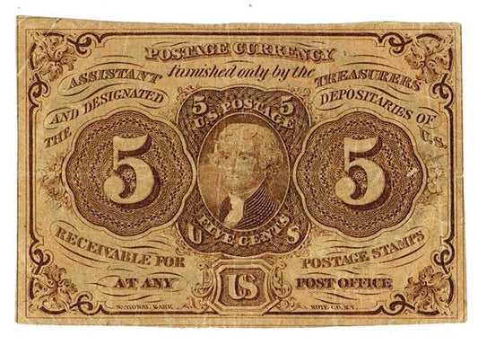 1862 1st Issue 5 Cent Fractional Currency Note ☆☆ Fr. 1230 ☆☆ Great Collectible