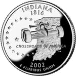 2002 S Indiana Clad Proof State Quarter ☆☆ Great For Sets ☆☆ From Proof Set