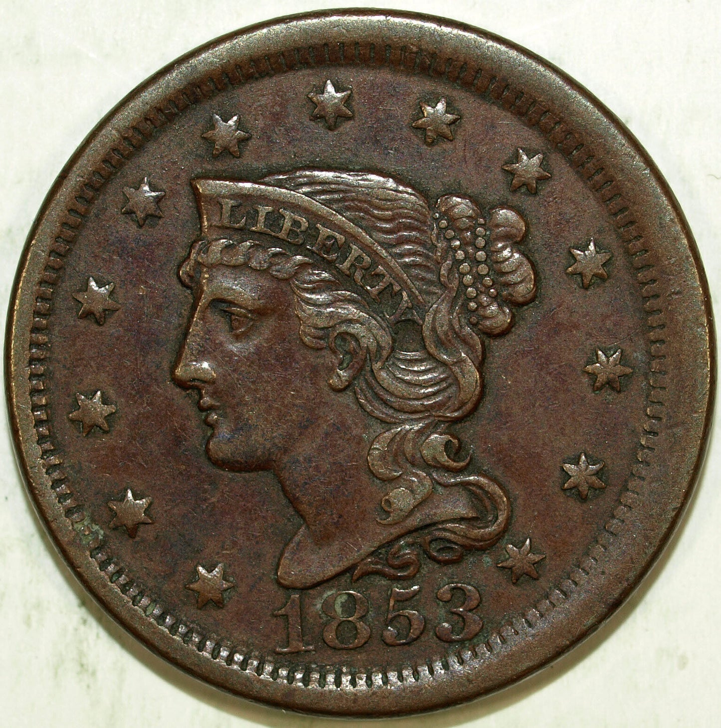 1853 Braided Hair Large Cent Extra Fine ☆☆ Circulated ☆☆ Great Set Filler 223