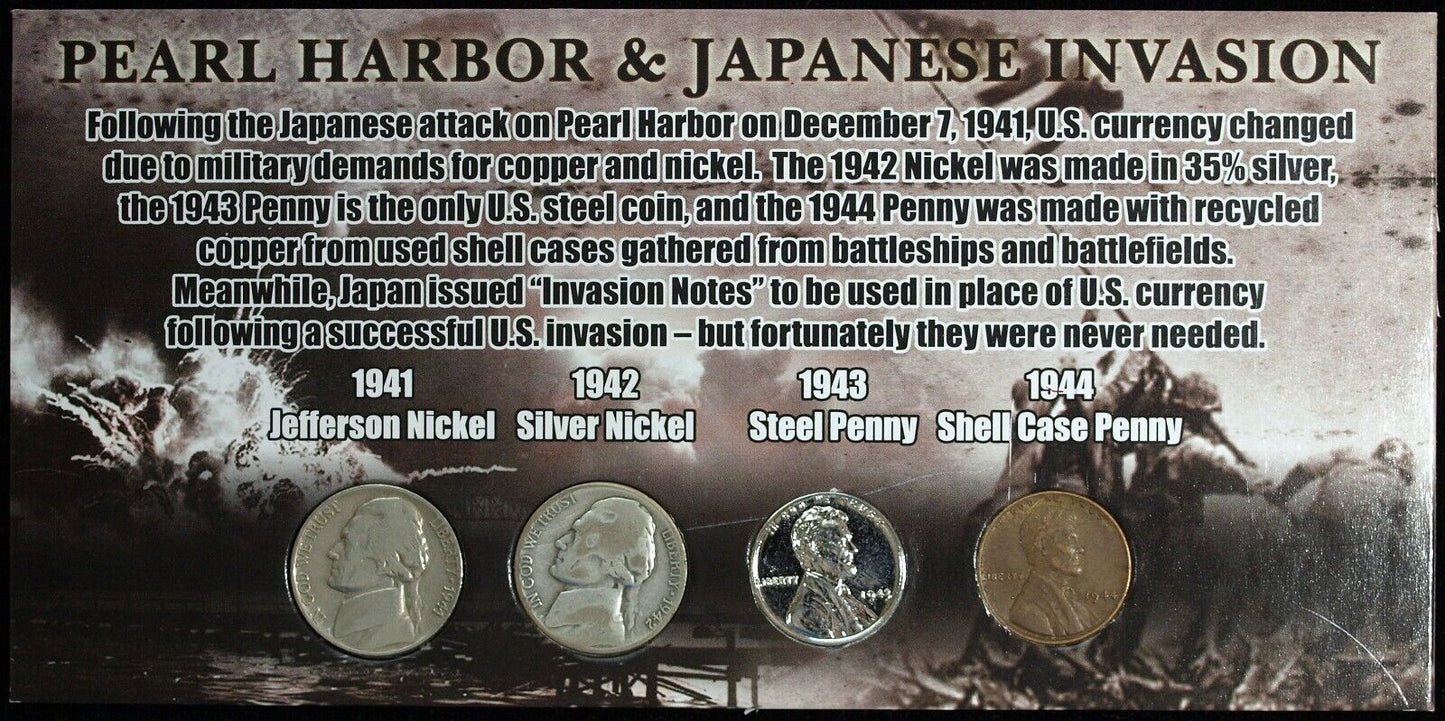 Pearl Harbor & Japanese Invasion ☆☆ Nickels & Cents ☆☆ Great Collectible