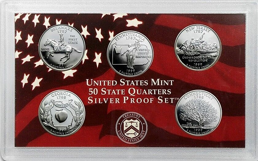 1999 S Silver State US Mint Proof Washington Quarter Set ☆☆ No Box/COA ☆☆