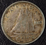 1940 Canada Sailboat Silver Dime 10 Cents ☆☆ Circulated ☆☆ Great For Sets 345