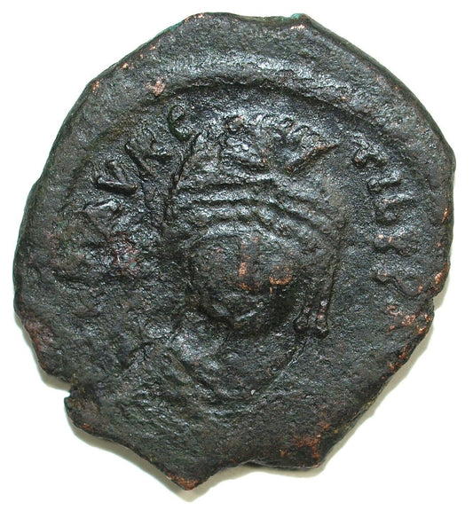 AD 582-602 Maurice Tiberius Half Follis Byzantine ☆☆ 203