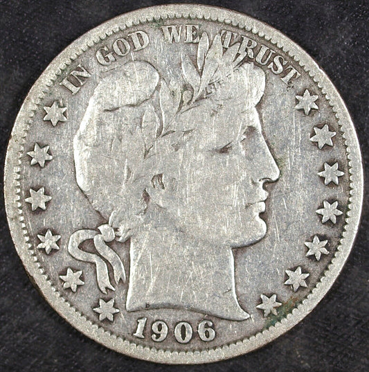 1906 O Barber Silver Half Dollar ☆☆ Circulated ☆☆ Great For Sets 503