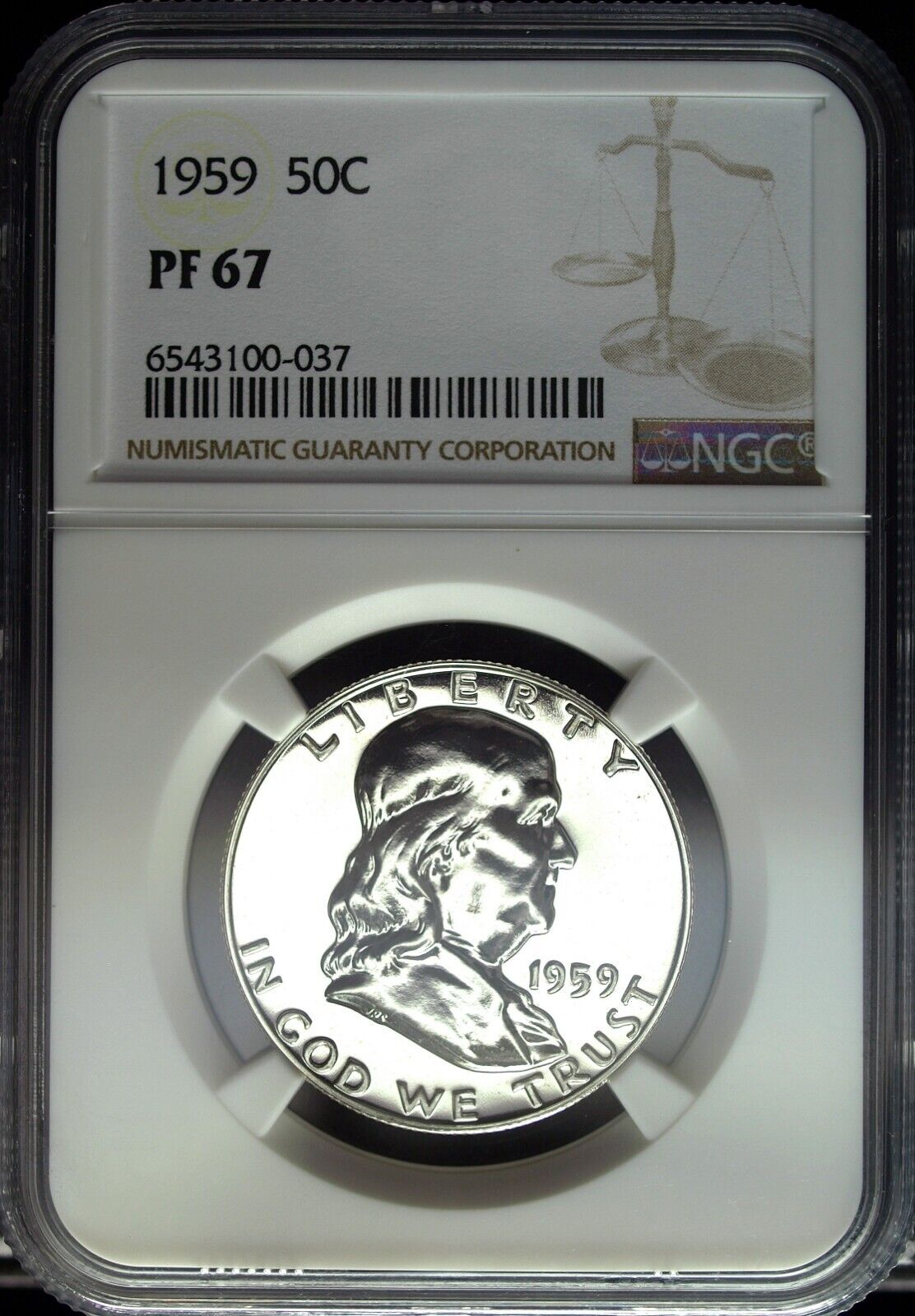 1959 NGC Proof 67 Franklin Silver Half Dollar ☆☆ Great Collectible ☆☆ 037