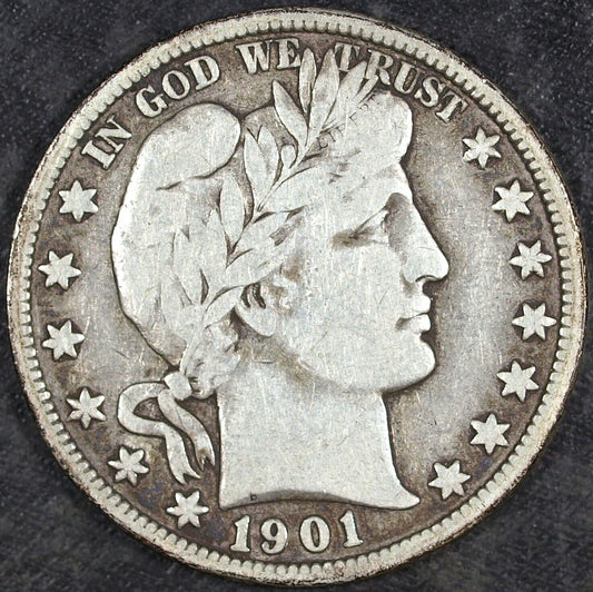 1901 O Barber Silver Half Dollar ☆☆ Circulated ☆☆ Great For Sets 208